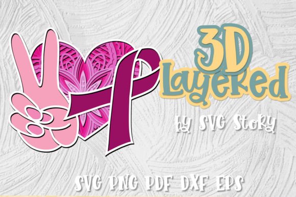 3D Breast Cancer Sign Pink Ribbon 05