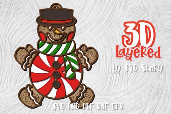 3D Christmas Candy Peppermint Candy 01