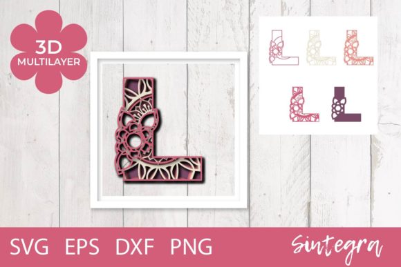 3D Floral Letter L Mandala Layer SVG: A Creative Tool for Modern Crafters