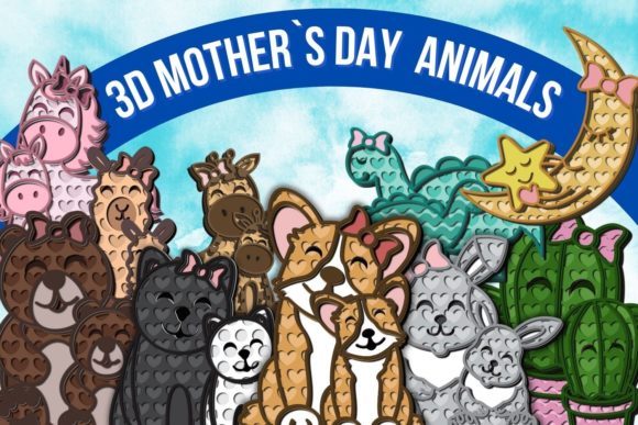 3D Mother’s Day Animals SVG Bundle