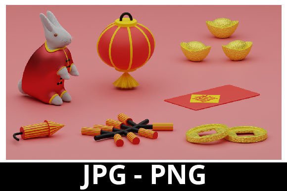 3d Rendered Set Chinese New Year 2023: A Creative Tool for Design Projects