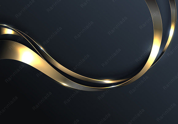 Abstract Luxury 3D Golden Wave Lines