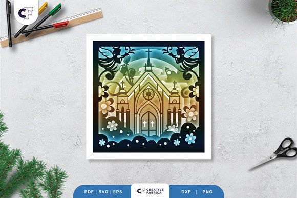 Baptism with Floral Church 3D Shadow Box: A Creative and Meaningful Craft Project