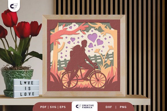 Couple Riding a Bike 3D Layered Papercut: A Unique Crafting Opportunity