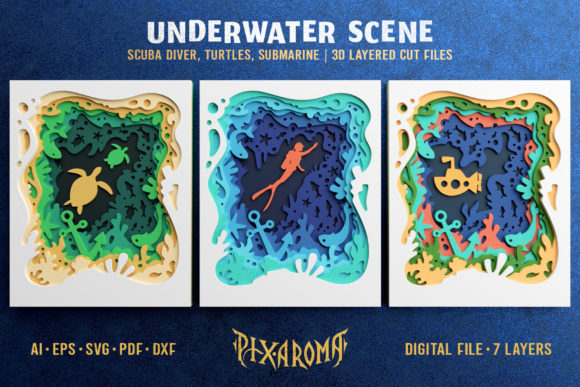 Discover the Magic of the Underwater Scene 3D Layered Cut File