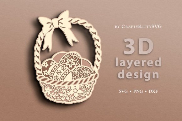 Easter Basket 3D Layered SVG Cut File