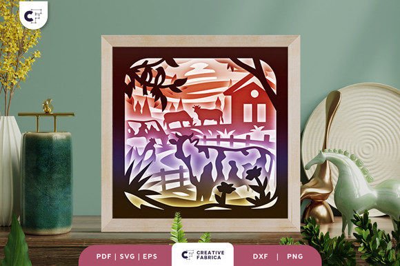 Farm Life 3D Shadow Box Paper Cut SVG: A Creative Tool for Crafting and Design