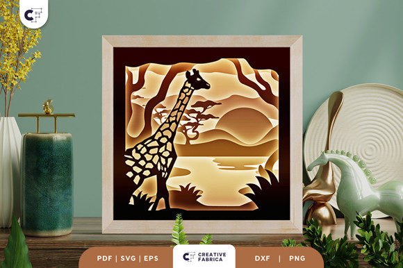 Giraffe Silhouette 3D Shadow Box: A Creative and Versatile Art Project