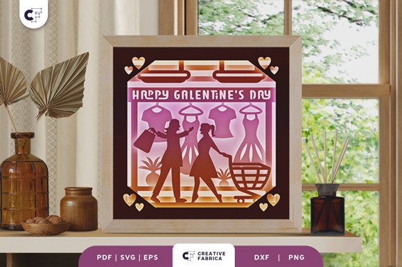 Girl Best Friend 3D Shadow Box Paper Cut