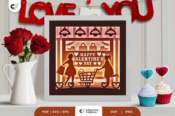 Girls Friendship 3D Shadow Box Paper Cut