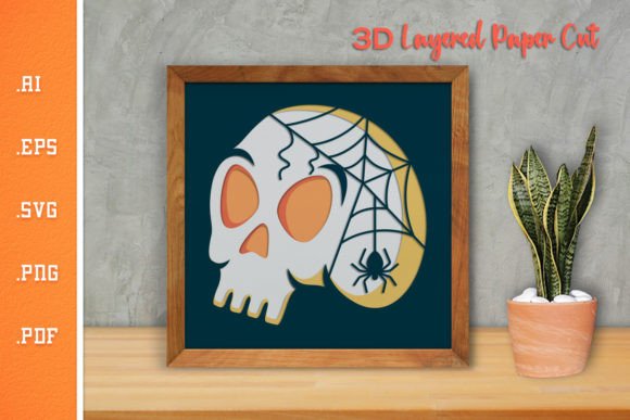 Halloween Skull - 3D SVG Paper Cut 3: A Creative Tool for Digital and Physical Crafting