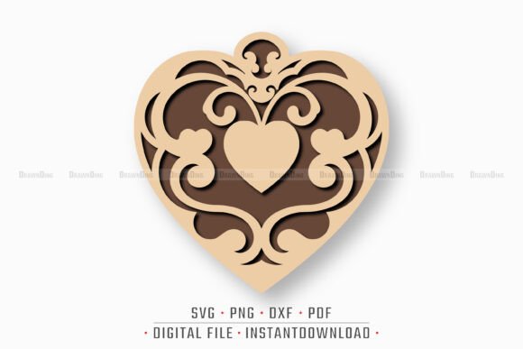 Heart 3d Layered Svg, Heart Mandala Svg: A Versatile Design for Creative Projects