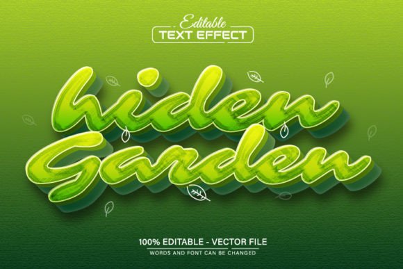 Hiden Garden Green 3D Text Effect