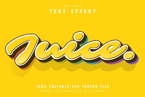 Juice Yellow 3d Style Text Effect: A Versatile Vector Design for Creative Projects