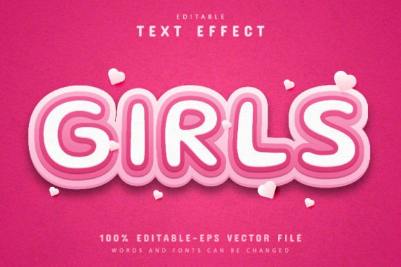 Pink Girl 3D Retro Style Text Effect: A Versatile Design Solution for Creative Projects