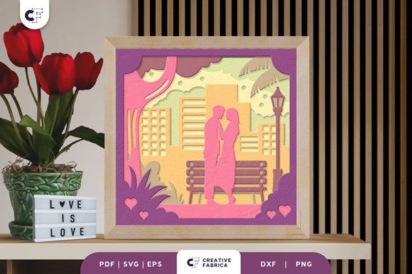 Romantic Valentine’s Couple 3D Paper Cut