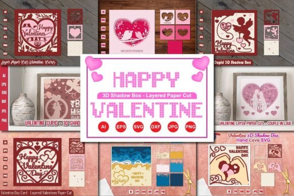 Valentine 3D Shadow Box Bundle